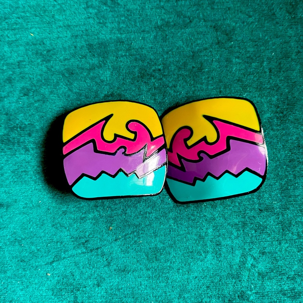 Vintage 80s or 90s neon earrings
